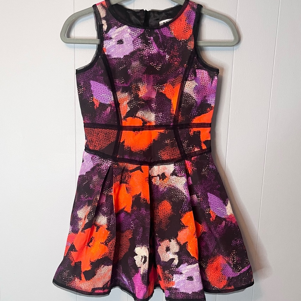 Milly minis girls dress Sz 12Y special occasions purple floral